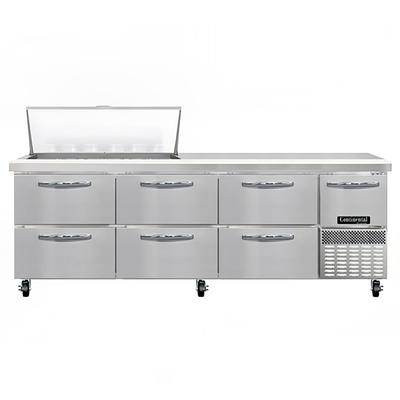 Continental RA93N18M-D 93" Sandwich/Salad Prep Table w/ Refrigerated Base, 115v, Stainless Steel