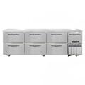 Continental RA93N-U-D 93" W Undercounter Refrigerator w/ (4) Sections, (1) Door, (6) Drawers, 115v, Silver