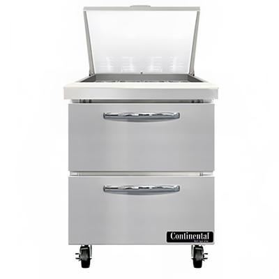 Continental SW27N12M-D 27" Sandwich/Salad Prep Table w/ Refrigerated Base, 115v, Stainless Steel