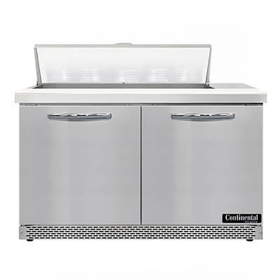 Continental SW48N10-FB 48" Sandwich/Salad Prep Table w/ Refrigerated Base, 115v, Stainless Steel