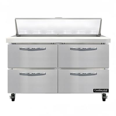 Continental SW48N12-D 48" Sandwich/Salad Prep Table w/ Refrigerated Base, 115v, Stainless Steel