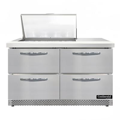 Continental SW48N12M-FB-D 48" Sandwich/Salad Prep Table w/ Refrigerated Base, 115v, Stainless Steel