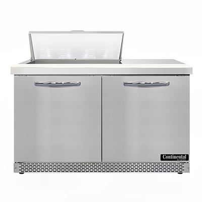 Continental SW48N8-FB 48" Sandwich/Salad Prep Table w/ Refrigerated Base, 115v, Stainless Steel