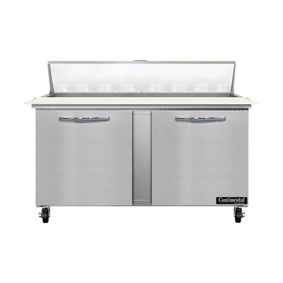 Continental SW60N16C 60" Sandwich/Salad Prep Table w/ Refrigerated Base, 115v, Stainless Steel