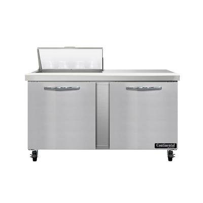 Continental SW60N8 60" Sandwich/Salad Prep Table w/ Refrigerated Base, 115v, Stainless Steel