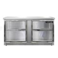 Continental SW60NGD-FB 60" Worktop Refrigerator w/ (2) Sections, 115v, Silver