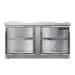 Continental SW60NGD-FB 60" Worktop Refrigerator w/ (2) Sections, 115v, Silver