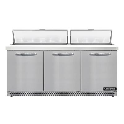 Continental SW72N18-FB 72" Sandwich/Salad Prep Table w/ Refrigerated Base, 115v, Stainless Steel