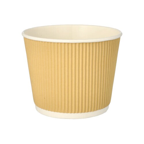 Papstar 25 Suppenbecher, Pappe rund 998 ml Ø 13,5 cm · 10,8 cm braun/weiss Ripple Wall Image