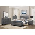 Red Barrel Studio® Faux Wood Veneer Panel Bedroom Set King 4 Piece: Bed, Dresser, Mirror, Nightstand Wood in Gray | 60 H x 84 W x 88.5 D in | Wayfair