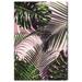 Bay Isle Home™ Floral & Botanical Crowded Leaves Tropical Pink Canvas Wall Art Print Canvas in Green/Pink | 24 H x 16 W x 0.8 D in | Wayfair