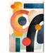 George Oliver Abstract In Bright Shapes Mid-Century Modern Yellow Canvas Wall Art Print Canvas in Blue/Green/Yellow | 24 H x 16 W x 0.8 D in | Wayfair
