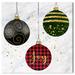 The Holiday Aisle® Holiday & Seasonal Holiday Ornaments Glam Gray Canvas Wall Art Print Canvas in Black/Red | 20 H x 20 W x 0.8 D in | Wayfair