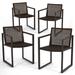 Latitude Run® Metal Outdoor Stackable Dining Armchair (Set of 4） Metal in Gray | 30 H x 20 W x 22 D in | Wayfair 39A08071B7F4401B8BC257B7332C56EC