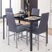 Ebern Designs Wilderstein Rectangular 47.2" L x 27.5" W Restaurant Dining Set Glass/Upholstered/ in Black/Gray | 29.5 H x 27.5 W x 47.2 D in | Wayfair