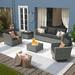 Red Barrel Studio® Klohe 6 - Person Outdoor Seating Group w/ Cushions in Black | 25.61 H x 79.98 W x 28.17 D in | Wayfair