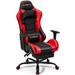 ECOTOUGE Adjustable Reclining Ergonomic Faux Leather Swiveling PC & Racing Game Chair w/ Footrest Faux Leather in Red/Black | Wayfair WFKEAF003RD
