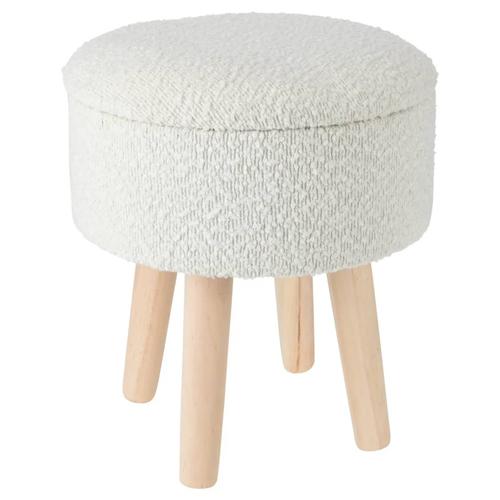 Home&Styling Hocker mit Stauraum Ø28,7×33,8 cm Elfenbeinweiß