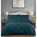 Winston Porter Nazeem Microfiber Comforter Set Polyester/Polyfill/Microfiber in Green/Blue | Queen Comforter + 2 Standard Shams | Wayfair