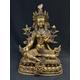 Old Antique Tibetan Bronze Gold Gilded Statuette Tara Buddha Altar, Meditation female compassion, Meditation Buddha, Home Decor