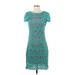 Elie Tahari Cocktail Dress - Sheath: Teal Dresses - Women's Size 5