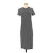 AWARE by Vero Moda Casual Dress - Midi Crew Neck Short sleeves: Black Print Dresses - Women's Size Small