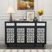 Buffet Sideboard with 4 Mirror Doors, Storage Bar Cabinet Console Table with Adjustable Shelves for Living Room Hallway Black