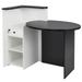 Front Reception Office Desk with Open Shelf and Lockable Drawer