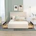 Modern Velvet Upholstery Platform Bed with Four Drawers on Two Sides, Adjustable Headboard