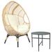 Patio PE Wicker Egg Chair and Side Table