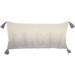 Gray Ombre Tasseled Lumbar Pillow