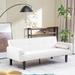 Beige Linen Futon Couch Fold Sleep Sofa w/ Pillow & Removable Armrests