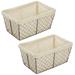mDesign Medium Chicken Wire Storage Basket, Fabric Liner, 2 Pack, Bronze/Natural - 8 X 11.75