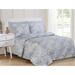 Violet Linen French White Orchid Garden Pattern, Cotton Sateen, Light Blue, 8 Piece Duvet Set, Bedding Duvet Cover Set