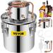 VEVOR Moonshine Still Distiller 5Gal 21L Stainless Steel Water Distiller for DIY Whisky Wine Brandy Sliver - 5Gal 21L