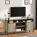 58 Inch Farmhouse TV Stand for up to 65" TV with Doors and Open Shelves Media Console Power Outlet