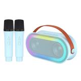 Dadypet Sound Box with 2 Wireless Microphones Portable Karaoke Machine with LED Color Lights