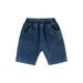 Eyicmarn Fashionable Little Boy Shorts Elastic Waist Solid Color Denim Shorts with Pockets for Summer Spring Kids Clothing