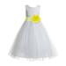 Ekidsbridal Ivory Floral Lace Heart Cutout Formal Flower Girl Dress Pretty Princess Wedding Tulle Mini Bridal Gown 172T 10