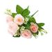 1 Bunch Artificial Flower Realistic Touch Easy to Care 6 Forks 6 Heads Simulation Rose Bouquet Decoration Home Decor-Light Pink