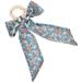 Floral Hair Accessories Headband Bow Ribbon Ties Blue Wraps for Women Ponytail Holder Miss Girl