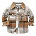 Wefuesd Kids Toddler Baby Boys Autumn Winter Plaid Cotton Long Sleeve Cardigan Jacket Clothes Baby Boy Clothes Baby Clothes Coffee 100