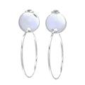 Moon Rings,'Circular Modern Sterling Silver Dangle Earrings'