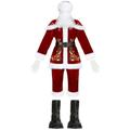 Fukamou Mens Deluxe Santa Suit | Men's Costume,Adult Pajamas Halloween Cosplay Unisex Onesie, Christmas Santa Outfit Gift for Men Red