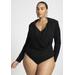 Plus Size Women's Sparkle Knit Cowl Neck Bodysuit by ELOQUII in Black Onyx (Size 30/32)