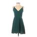 Leith Casual Dress - A-Line: Green Solid Dresses - Women's Size Small