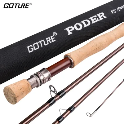 Goture PODER Fly Rod 2.7M/9FT Carbon Fiber Portable 4 Sections 4/5/7/8WT  Fly Fishing Rod with Tube for Trout Bass Fishing Pole - Shopping.com
