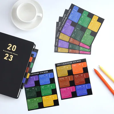2024 Calendar Monthly Sticker Plan Category Daily Weekly Index Bookmark Journal Color Sticky Notes Index Creative Plan Sticker