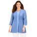 Plus Size Women's AnyWear Linen & Lace Cascade by Catherines in French Blue (Size 4X)