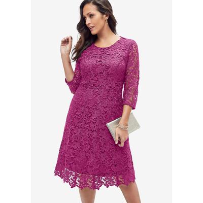 Plus Size Women's Lace Fit & Flare Dress by Jessic...